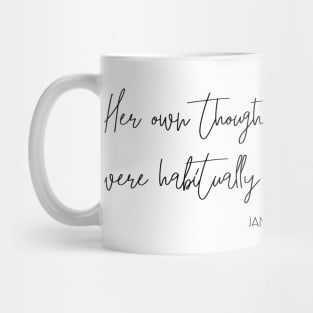 Jane Austen Thoughts and Reflections Text Art Quote (Black) Mug